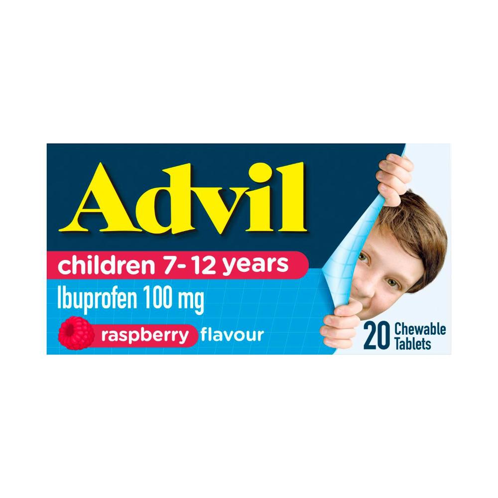 Advil Children 7-12 Years Ibuprofen Pain & Fever Relief Chewable Tablets - 20 Pack