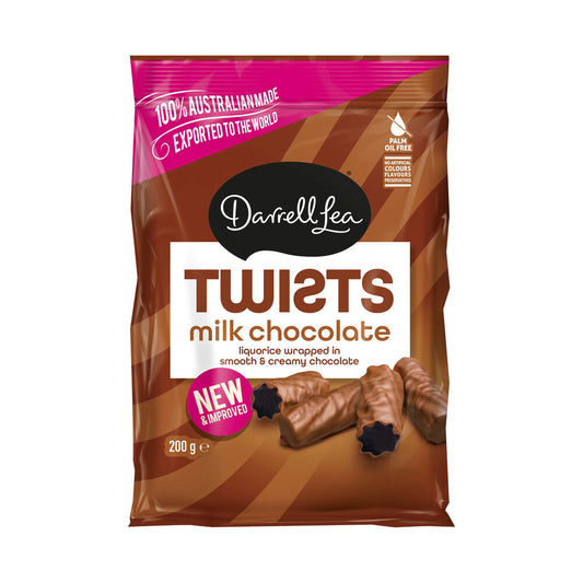 Darrell Lea Twists Milk Chocolate Liquorice - 200g
