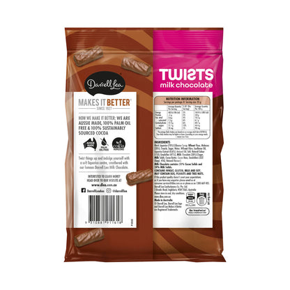 Darrell Lea Twists Milk Chocolate Liquorice - 200g