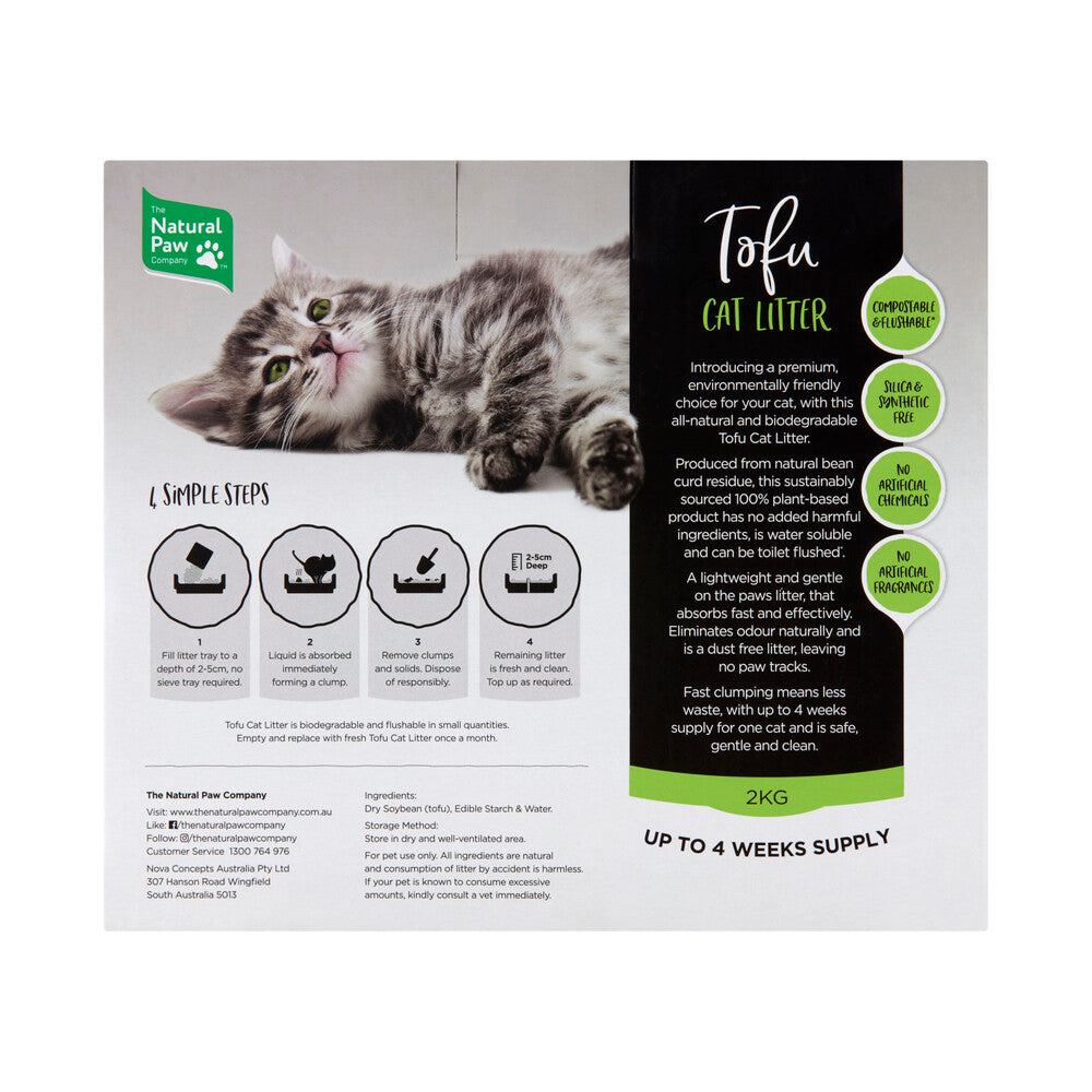 The Natural Paw Company Tofu Cat Litter - 2kg