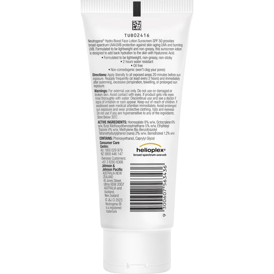 Neutrogena Hydro Boost Face Lotion Sunscreen Spf50 85ml