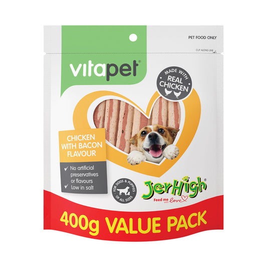 Vitapet Jerhigh Chicken With Bacon Dog Treats - 400g