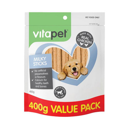 Vitapet Jerhigh Milky Sticks With Real Chicken Dog Treats - 400g