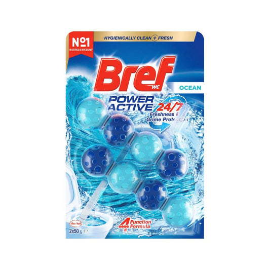 Bref Power Active Toilet Cleaner Rim Block Ocean 2x50g - 100g