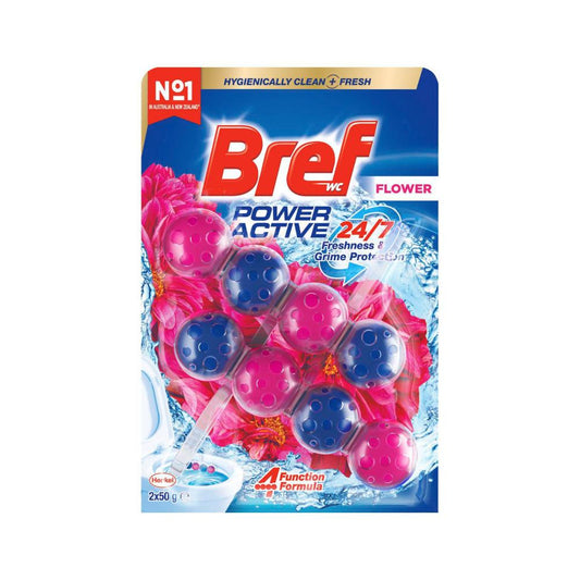 Bref Power Active Toilet Cleaner Rim Block Flower 2x50g - 100g