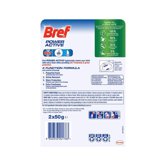 Bref Power Active Toilet eaner Rim Block Flower 2x50g - 100g
