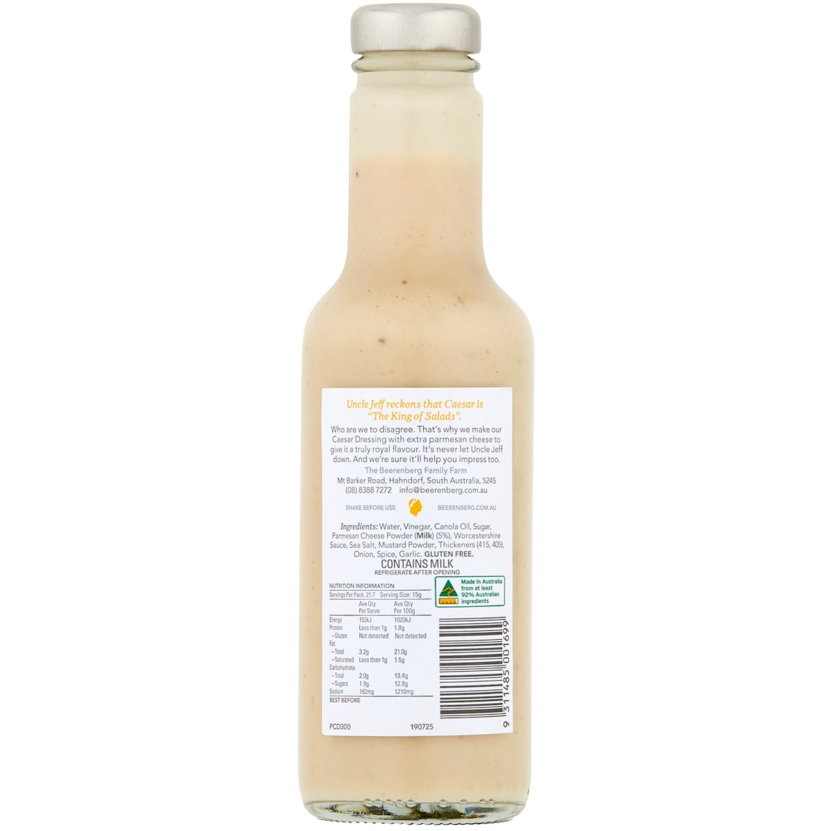 Beerenberg Dressings Parmesan Caesar 300mL