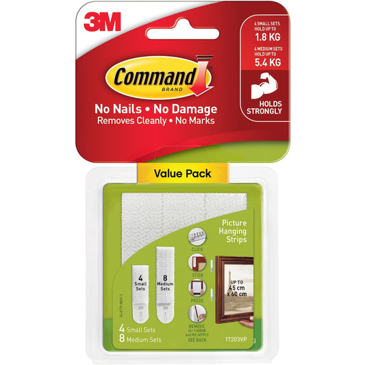 3M Command Picture Hanging Strips Combo Small And Medium each