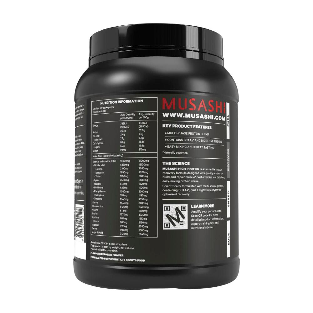 Musashi P30 High Protein Powder Chocolate Milkshake - 900g