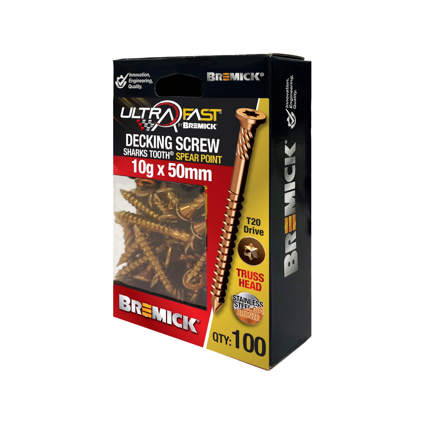 Bremick Deck Screws - 10g x 50mm - Bronze - 100 Pack