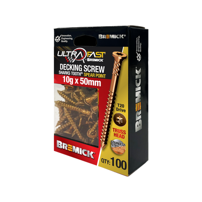 Bremick Deck Screws - 10g x 50mm - Bronze - 100 Pack
