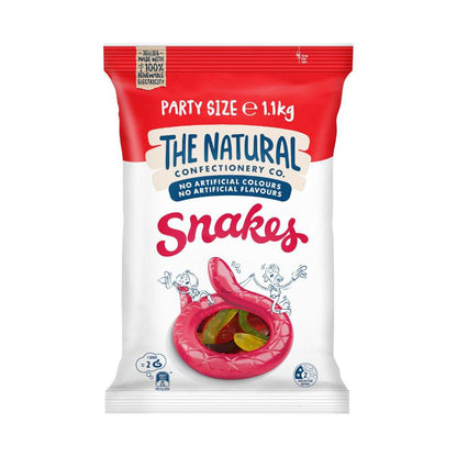 The Natural Confectionery Co. Snakes Lollies Party Size - 1.1 kg