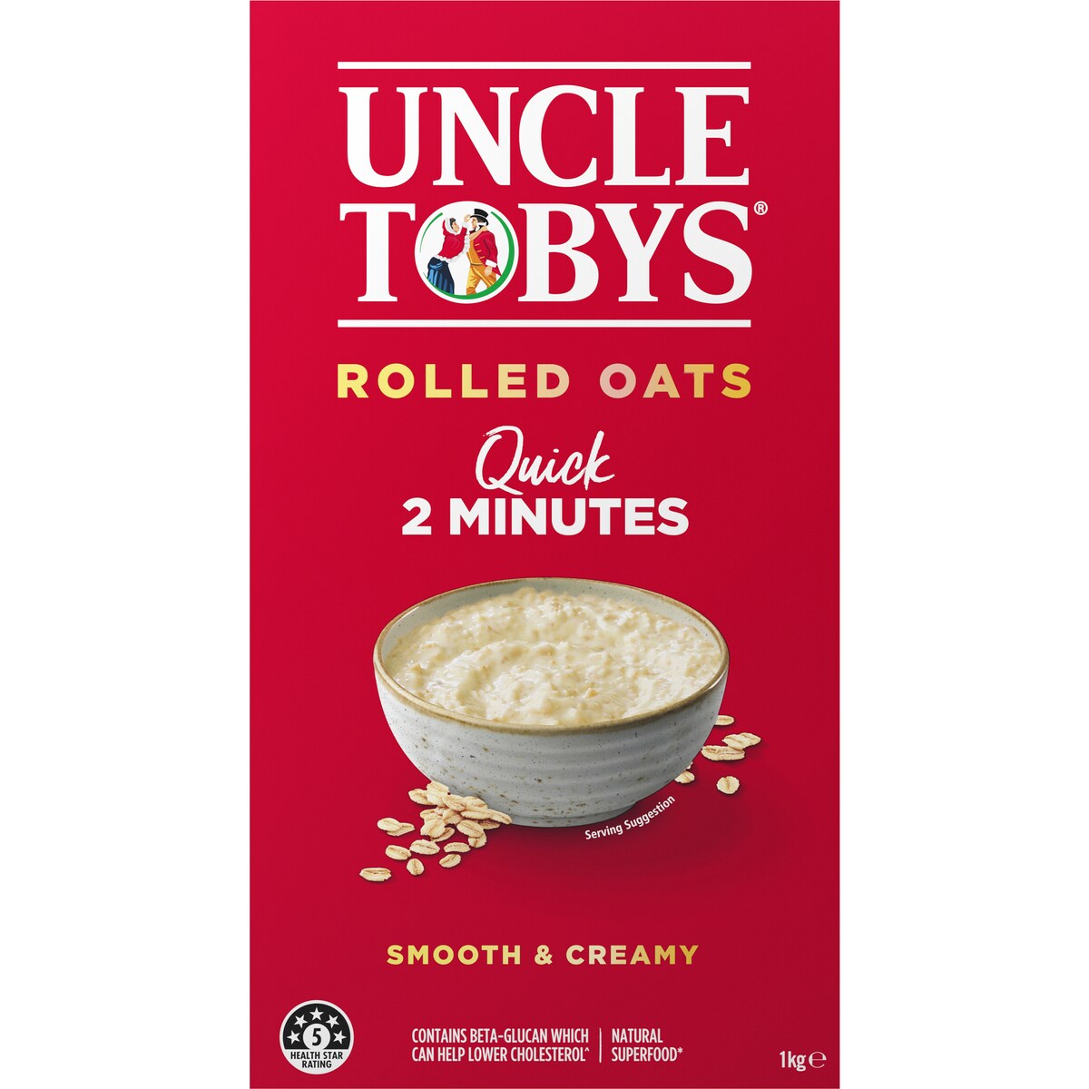 Uncle Tobys Oats Quick Rolled Oats Porridge 1kg