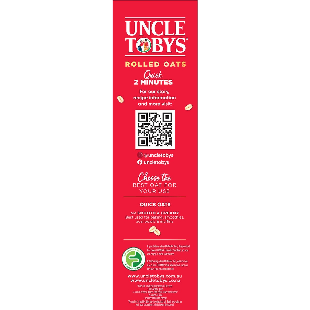 Uncle Tobys Rolled Oats Quick Porridge 1kg