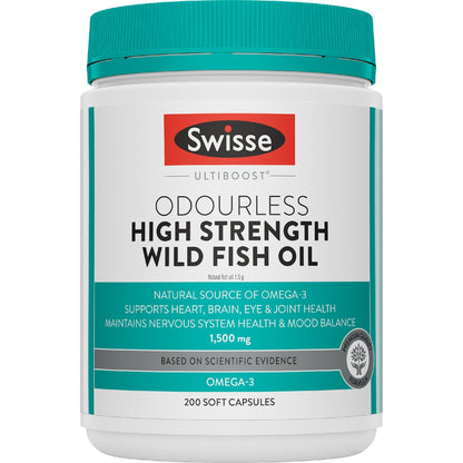 Swisse Ultiboost Odourless High Strength Wild Fish Oil 200 Pack