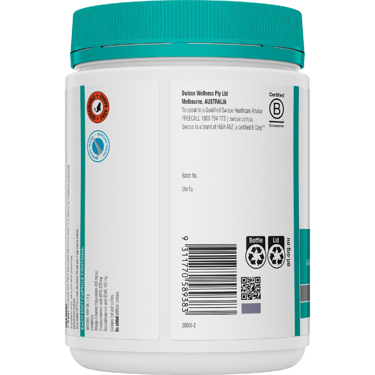 Swisse Ultiboost Odourless High Strength Wild Fish Oil 200 Pack