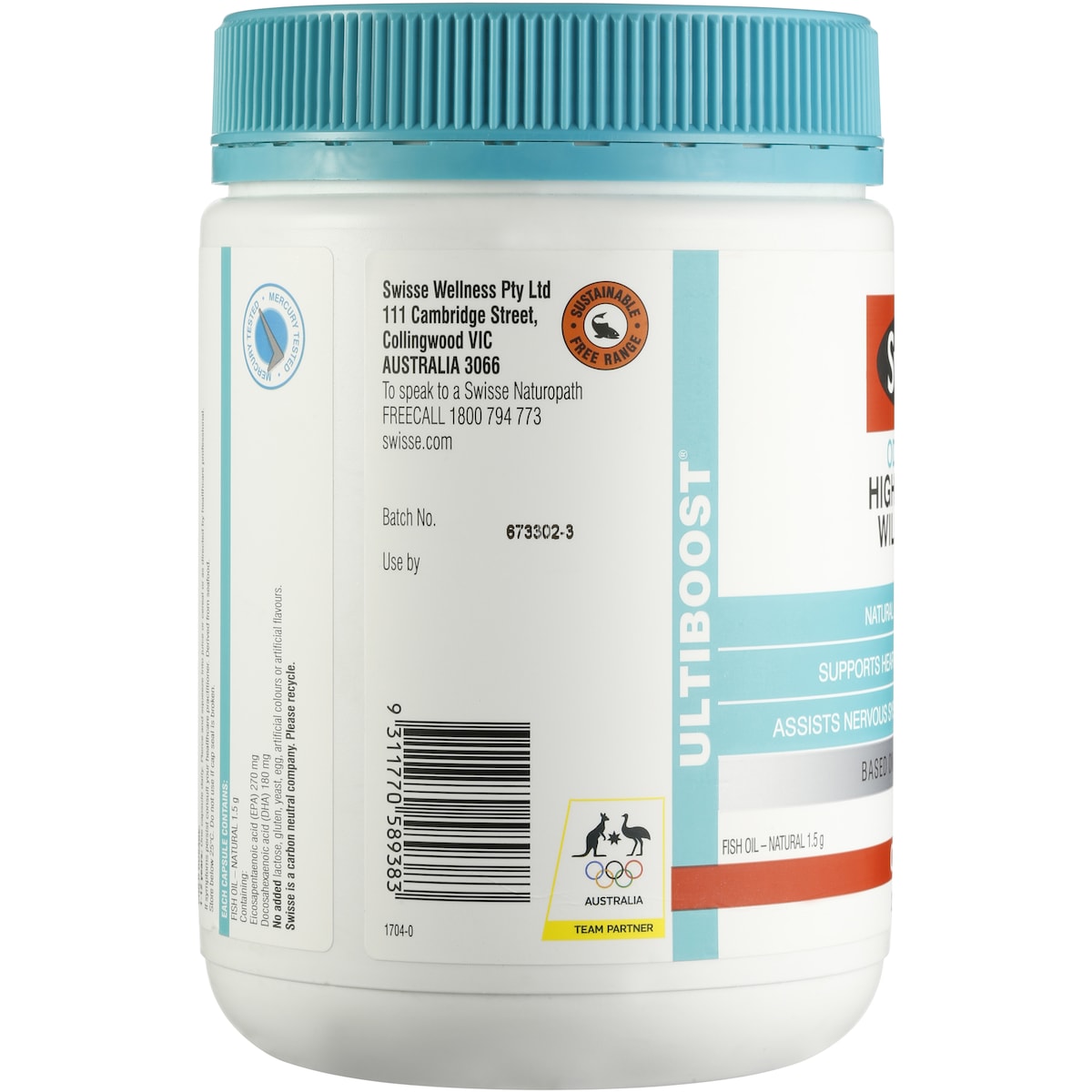 Swisse Ultiboost Odourless High Strength Wild Fish Oil 200 Pack