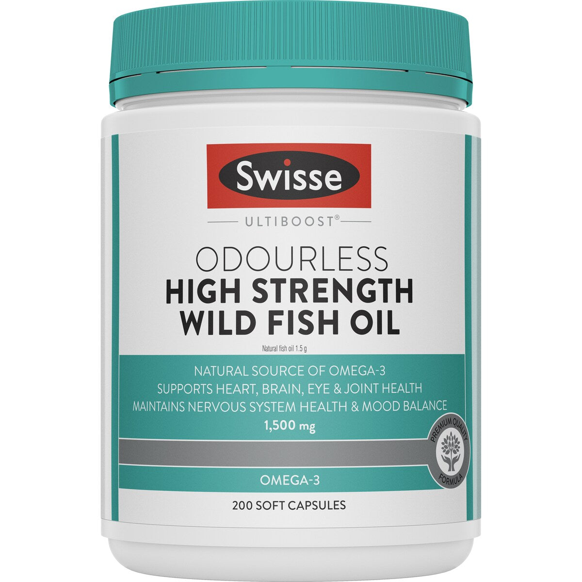 Swisse Odourless High Strength Wild Fish Oil Soft Capsules 200 pack
