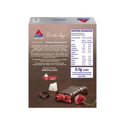 Atkins Low Carb Endulge Bar Cherry Coconut 5x34g - 170g