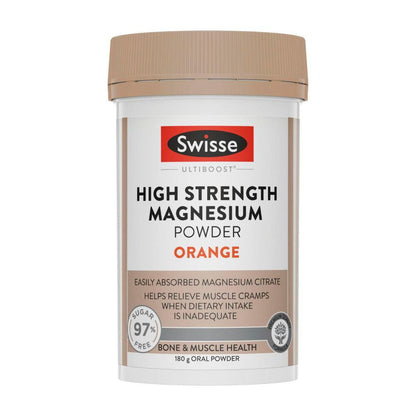 Swisse Ultiboost High Strength Magnesium Powder Orange to Support Muse Health - 180g