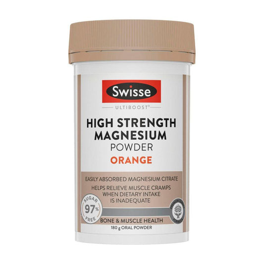 Swisse Ultiboost High Strength Magnesium Powder Orange to Support Muse Health - 180g
