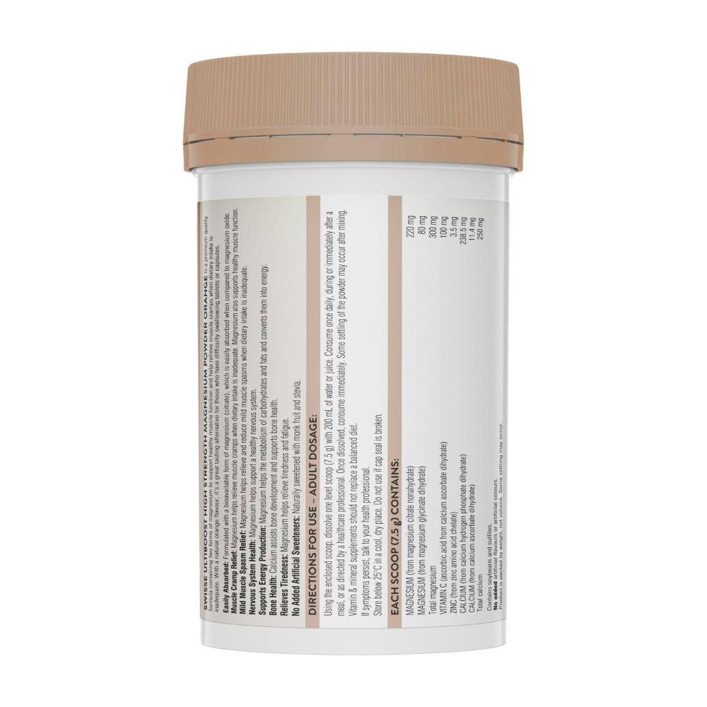 Swisse Ultiboost High Strength Magnesium Powder Orange to Support Muscle Health - 180g