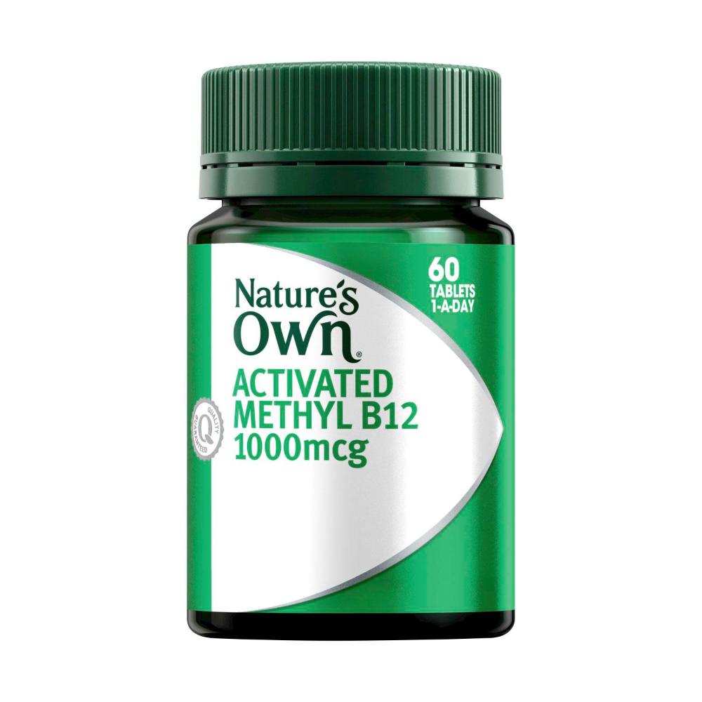 Nature's Own Activated Methyl B12 Vitamin B Tablets For Energy - 60 pack