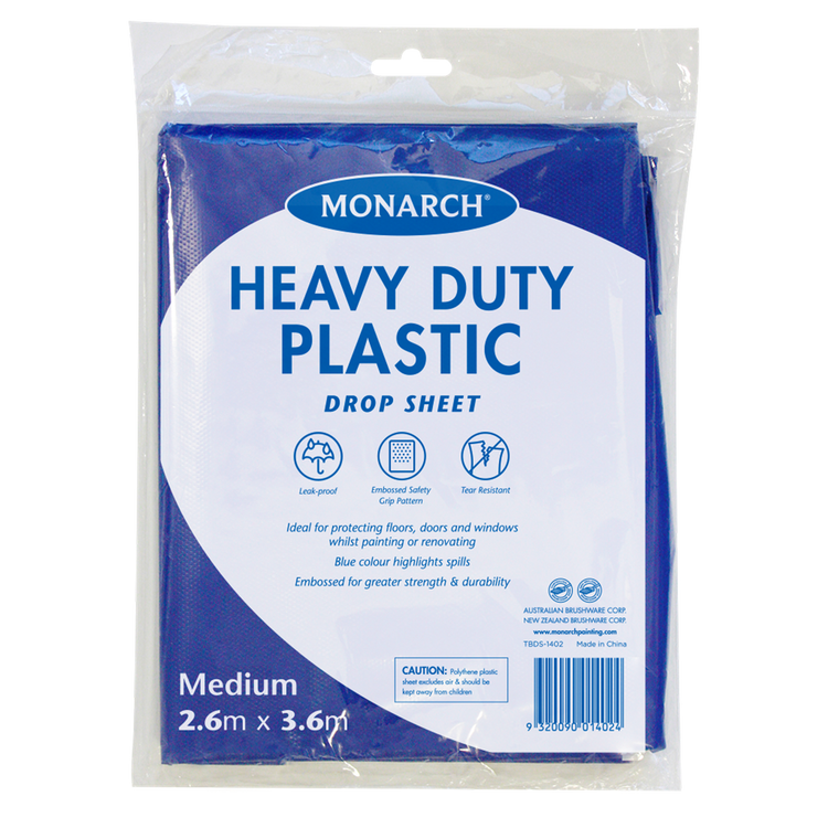 Monarch Blue Leak Proof Plastic Drop Sheet 2.6m x 3.6m
