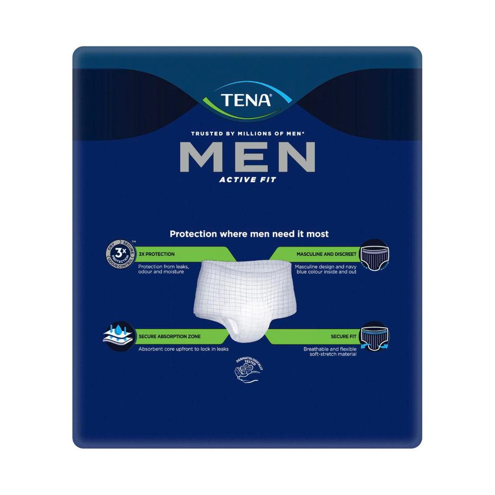 Tena Men Active Fit Plus Navy Small/medium Incontinence Pants - 9 pack