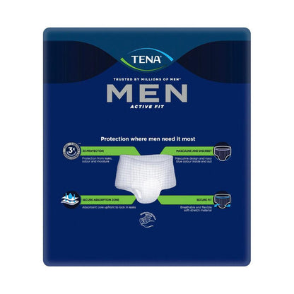 Tena Men Active Fit Plus Navy Small/Medium Incontinence Pants - 9 pack