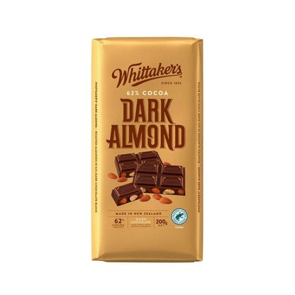 Whittaker's Block Chocolate Dark Almond 62% - 200g
