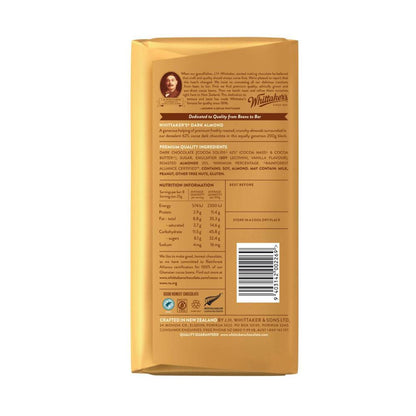 Whittaker's Block Chocolate Dark Almond 62% - 200g