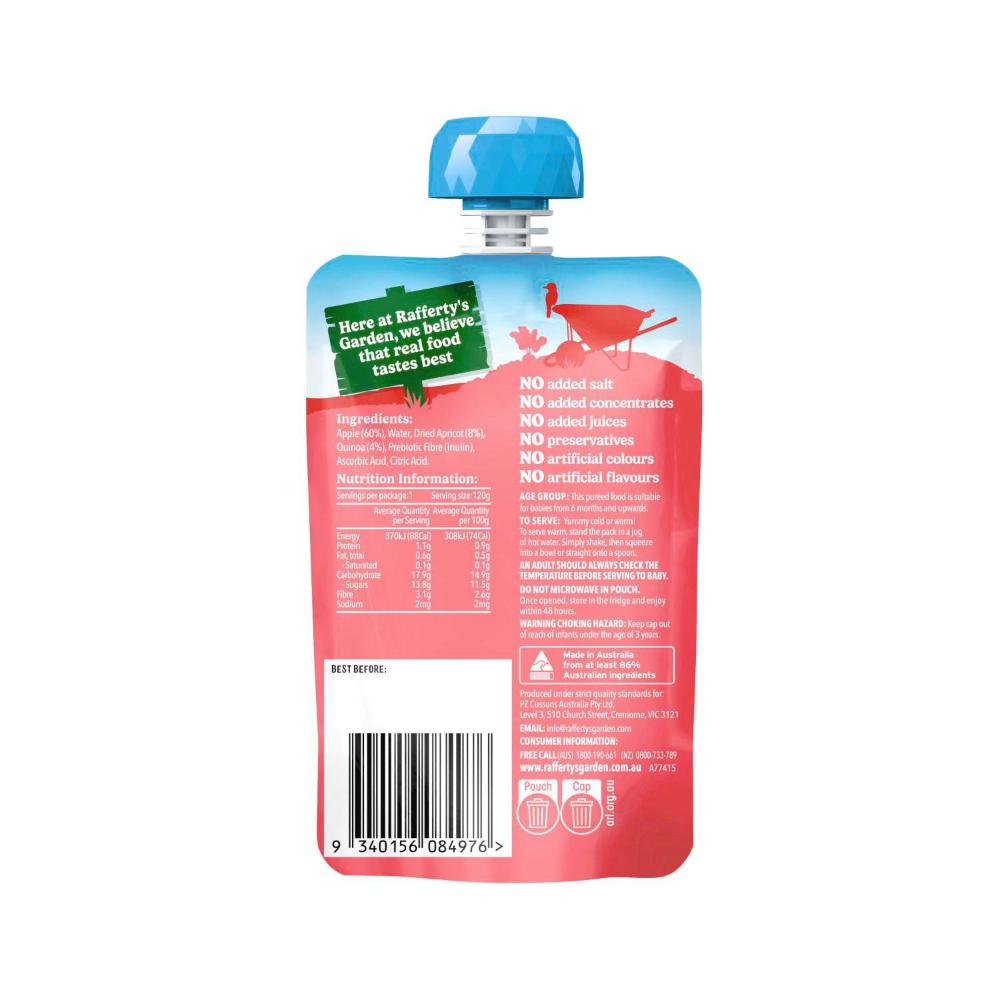 Rafferty's Garden Summer Fruits & Quinoa Baby Food Prebiotics Pouch 6+ Months - 120g