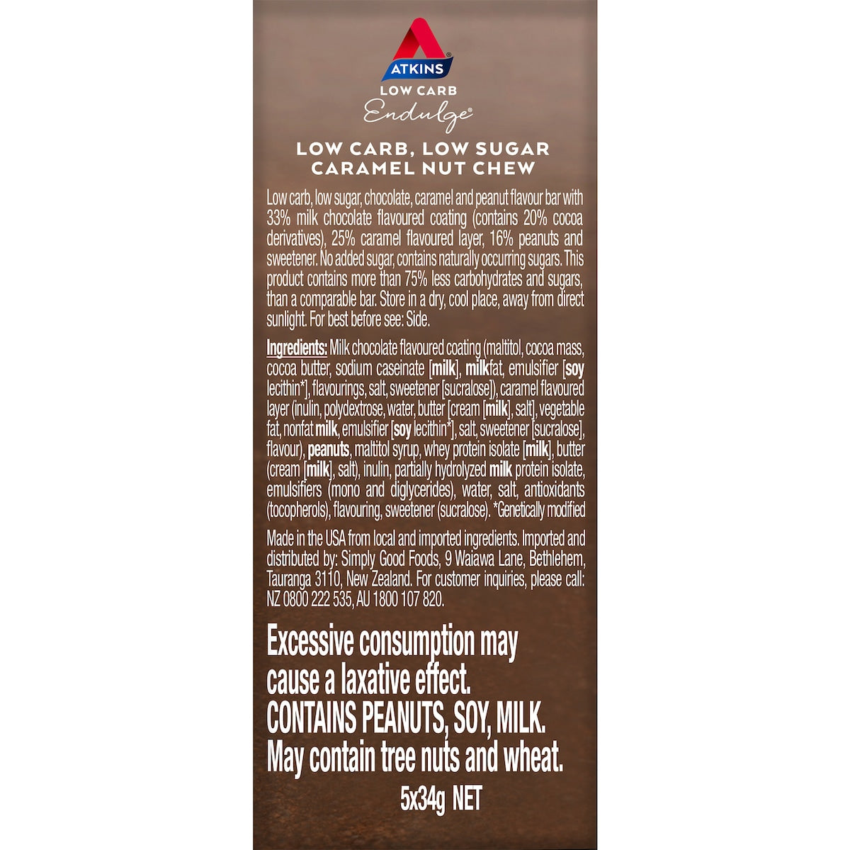 Atkins Endulge Bar Caramel Nut 5 Pack