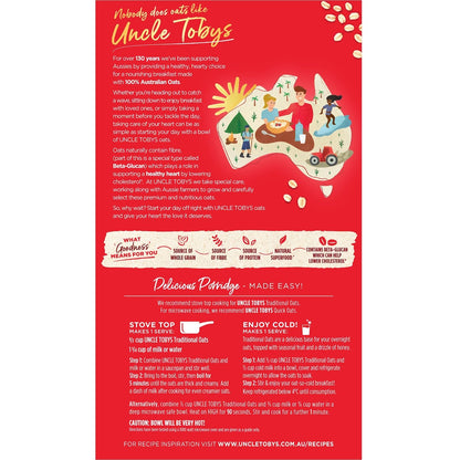Uncle Tobys Rolled Oats Traditional Porridge 500g