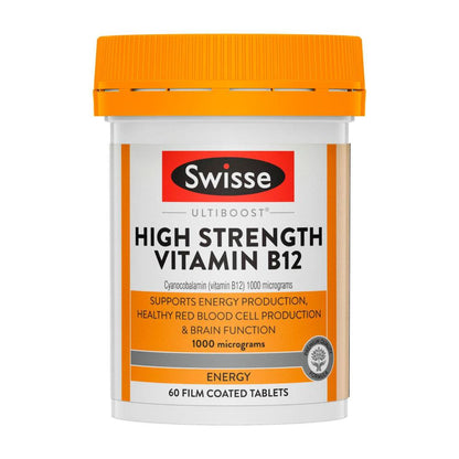 Swisse Ultiboost High Strength Vitamin B12 For Energy Production Support - 60 pack