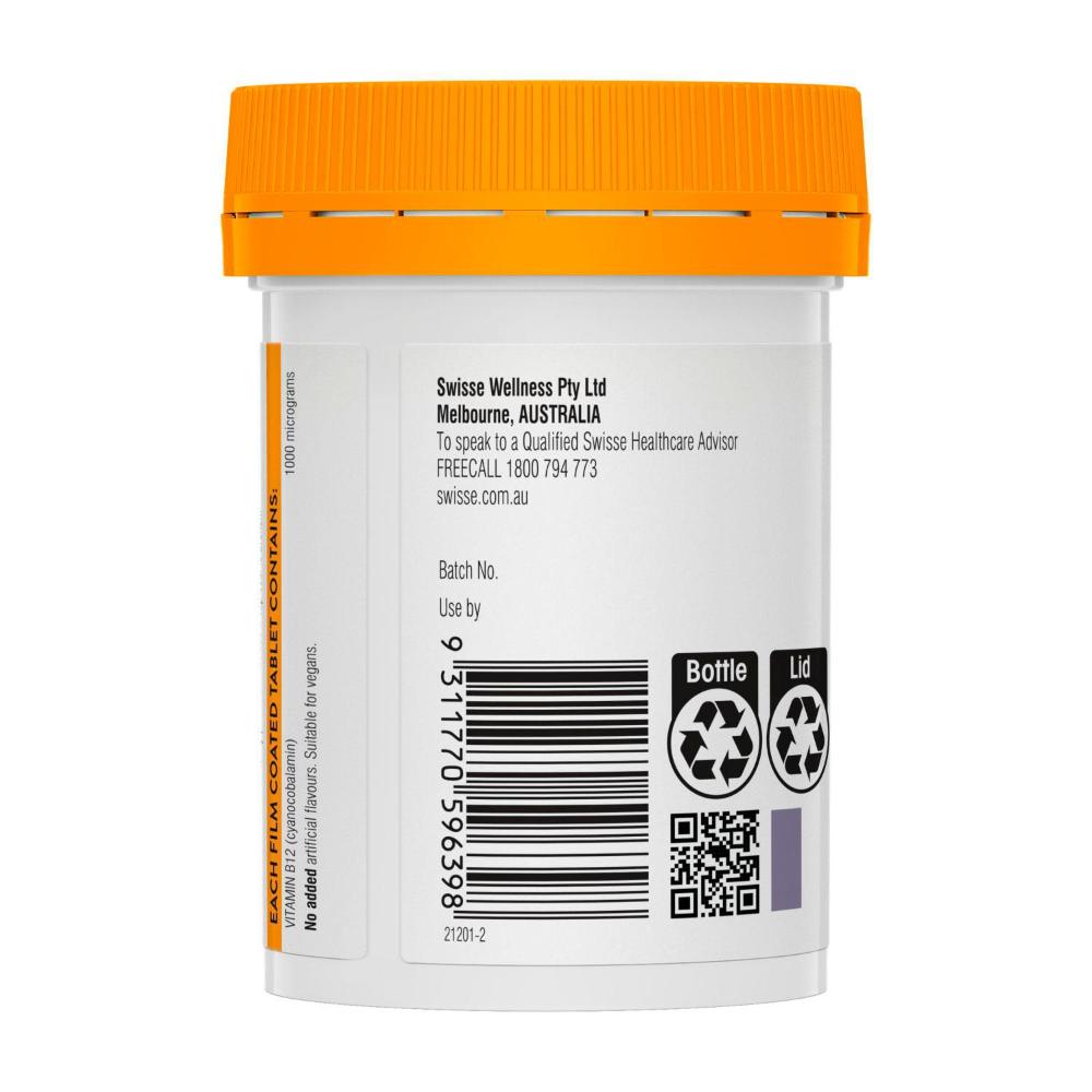 Swisse Ultiboost High Strength Vitamin B12 For Energy Production Support - 60 pack