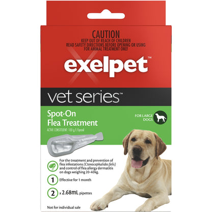 Exelpet Vet Series Treatment Spot On Flea Large Dog 2 pack