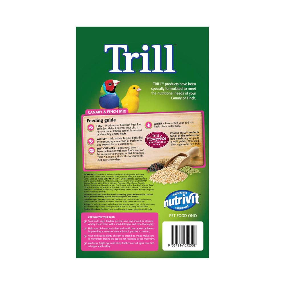 Trill Bird Seed Canary & Finch Mix - 1.8Kg