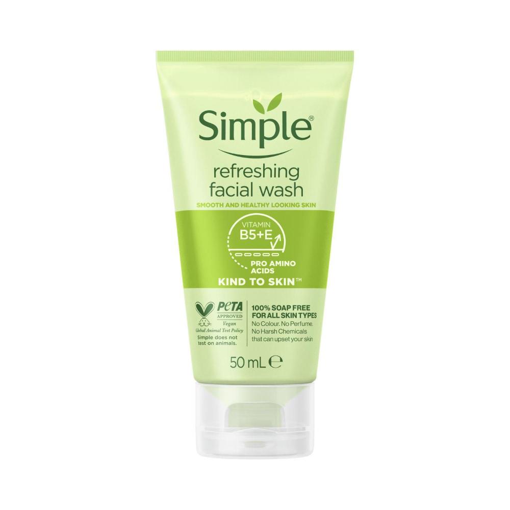 Simple Refreshing Facial Wash Kind To Skin Travel Pack - 50mL