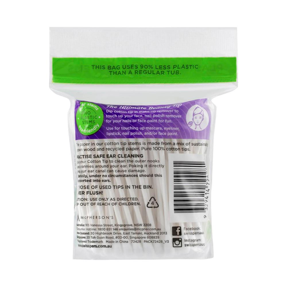 Swisspers Cotton Tips Paperstems - 120 pack