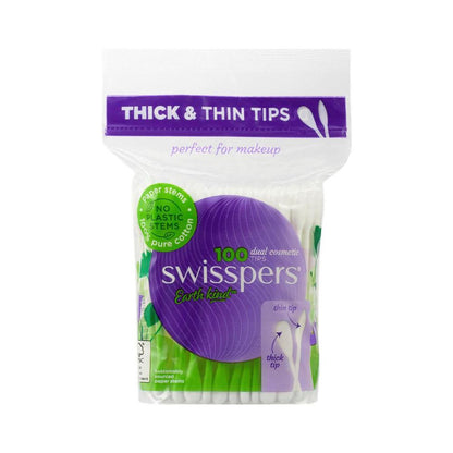 Swisspers Cotton Tips Cosmetic Dual Tips Paperstem - 100 pack
