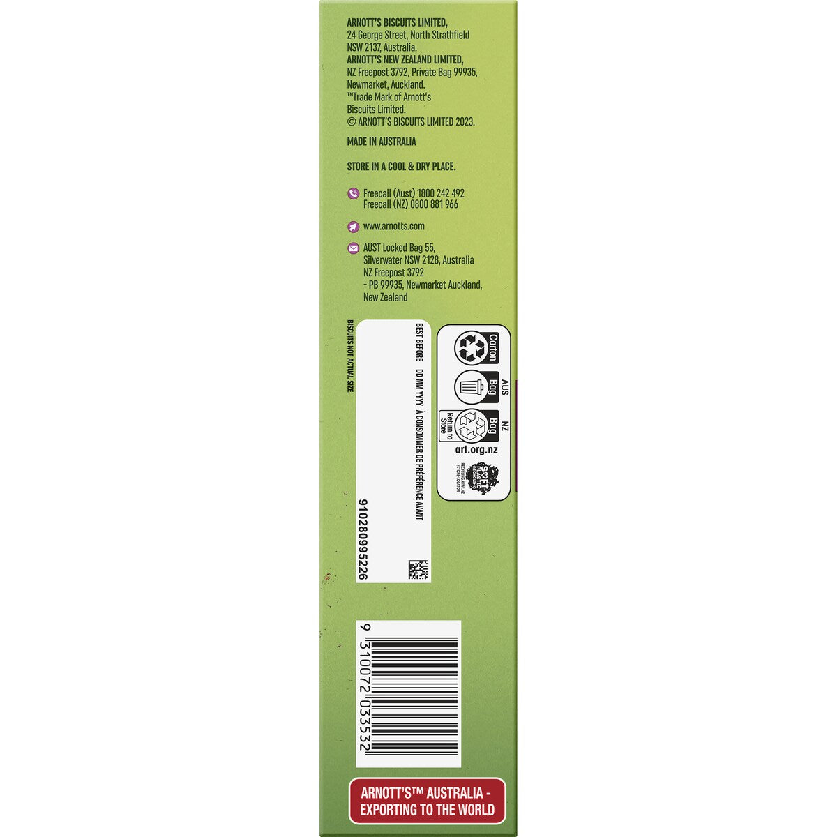 Arnotts Snack Right Oaty Bites Fruit & Oat 6 pack