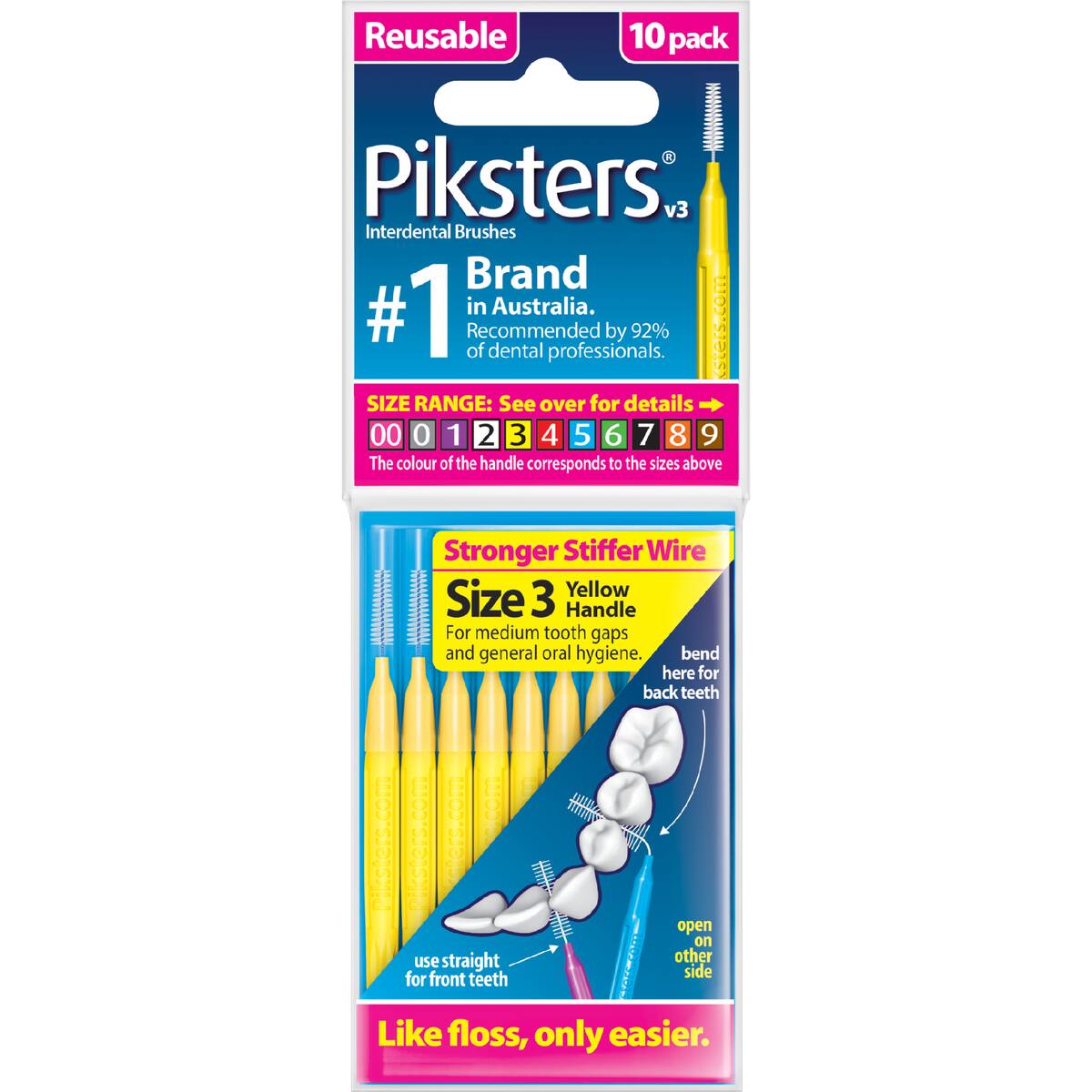 Piksters Interdental Brushes Size 3 10 Pack