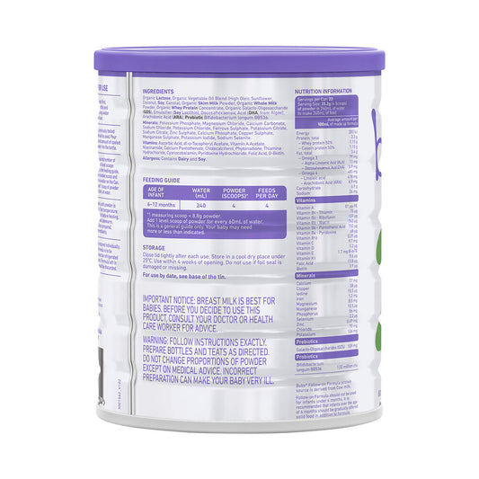 Bubs Organic Grass Fed Formula Stage 2 Follow On - 800g