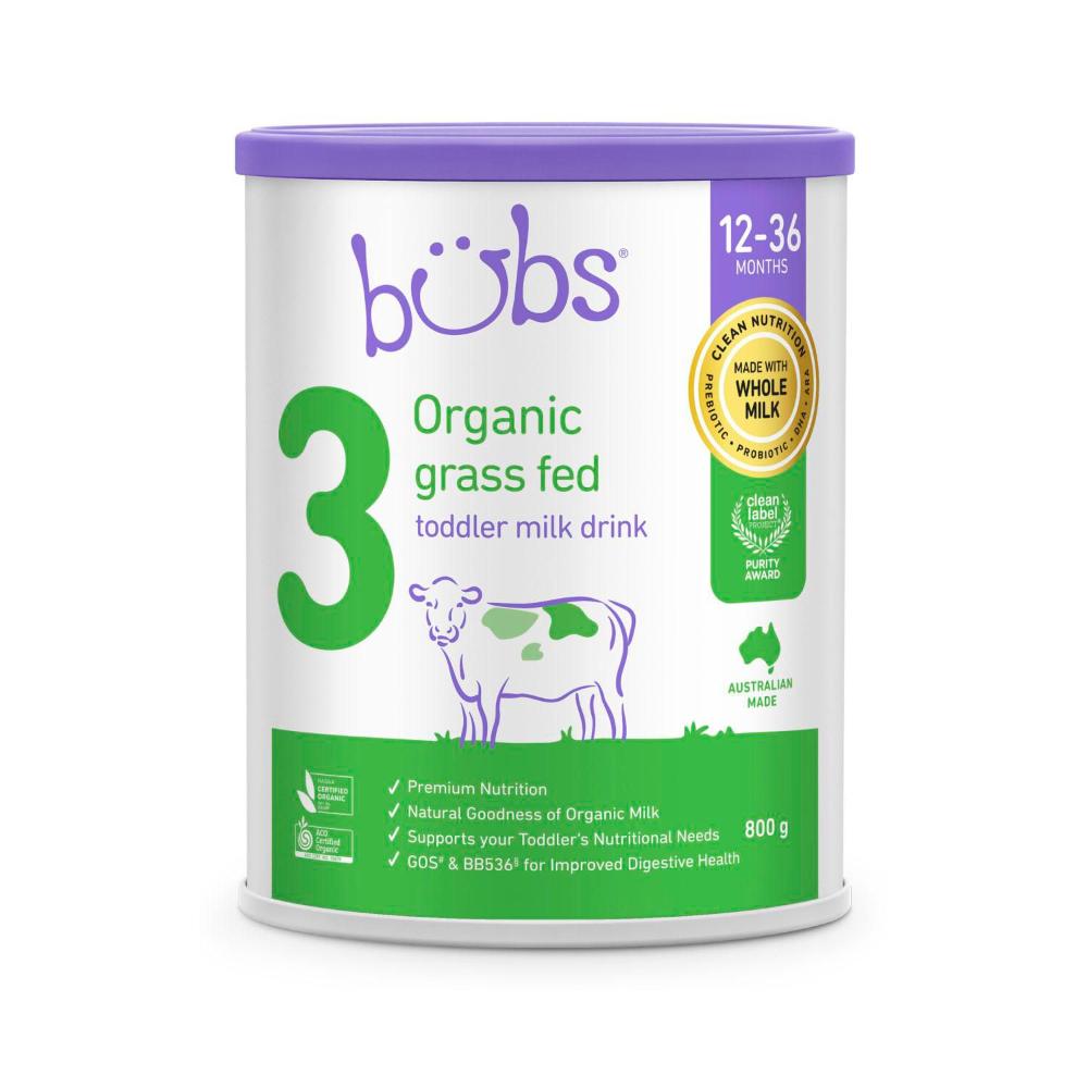 Bubs Organic Grass Fed Formula Stage 3 Toddler - 800g