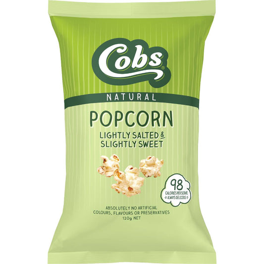 Cobs Natural Popcorn Lightly Salted Slightly Sweet 120g