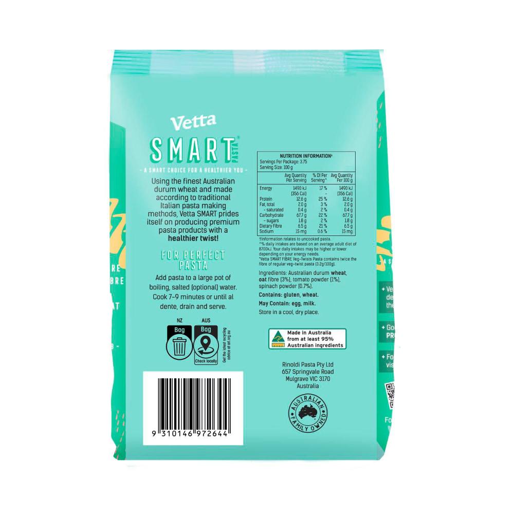 Vetta Smart Fibre Veg Twists Pasta - 375g