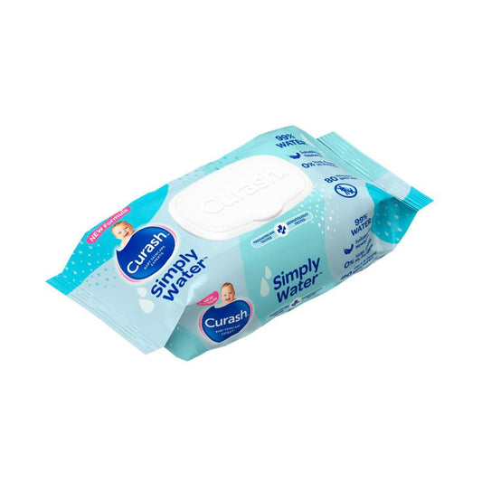 Curash Simply Water Sensitive Skin Baby Wipes - 80 Pack