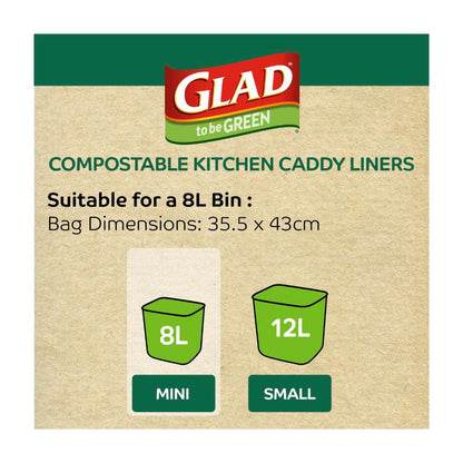 Glad To Be Green Compostable Kitchen Liners Mini - 25 pack